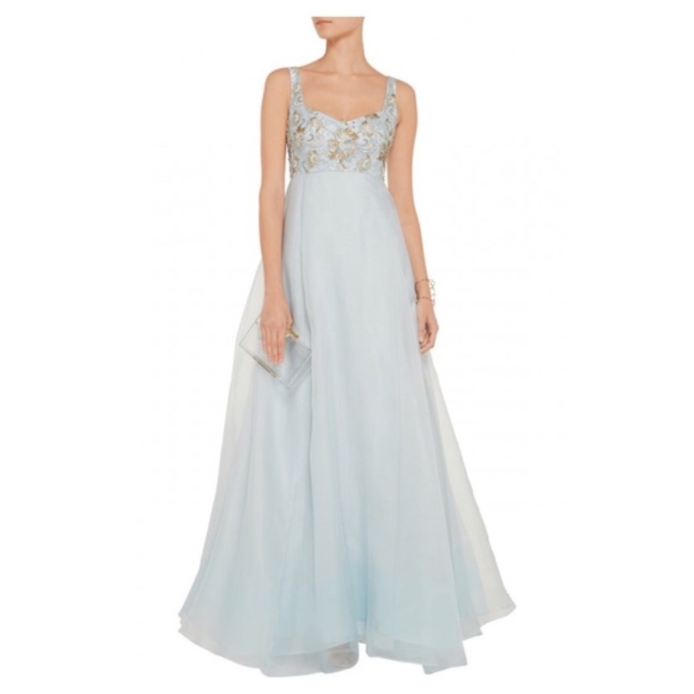 Marchesa Notte silk sky blue dress - size 4